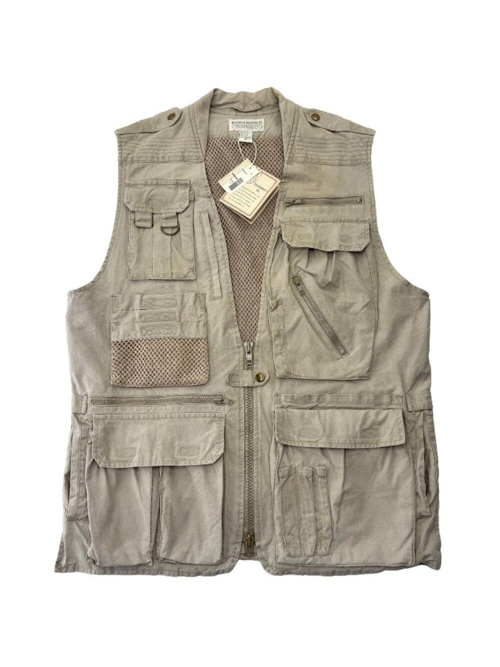 VTG Banana Republic Photojournalist Vest Men’s M Khaki 80s Deadstock NWT Fishing